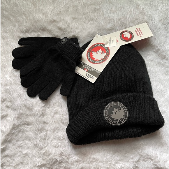 NWT Canada Weather Gear 2pc Beanie - Thermal Plush lined - super cute & warm - Picture 1 of 4